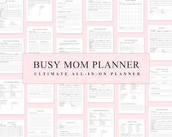Beschäftigt Mama Planer Printable, Mama Organizer PDF, Mahlzeitenplan, Einkaufsliste, Familie Budget Tracker, Terminplaner, Home-Planer
