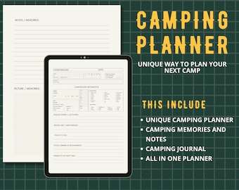Camping Journal, Camping Log, Weekend Planner, Camping Planner, Vacation Planner, Camping Printable, Digital Camping Checklist, Camping PDF