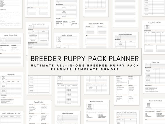 Dog Breeder Bundle, Breeder Puppy Pack, Puppy Binder, Dog Breeder Records, Breeder Records, Dog Breeder Puppy, Puppy Breeder, Dog Pedigree