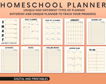 Digital Homeschool Planner, Printable Homeschool Planner, Best Homeschool Planner Printables, Academic Planner, Homeschool Planner PDF