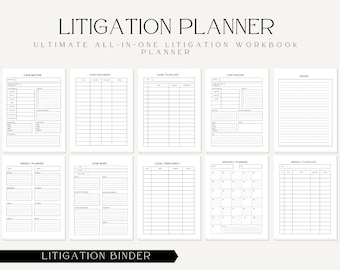 Litigation Binder, Law Firm Planner, Paralegal Litigation Tracker, Legal Case Manager, Litigation Tracker, Legal Case, Paralegal Planner