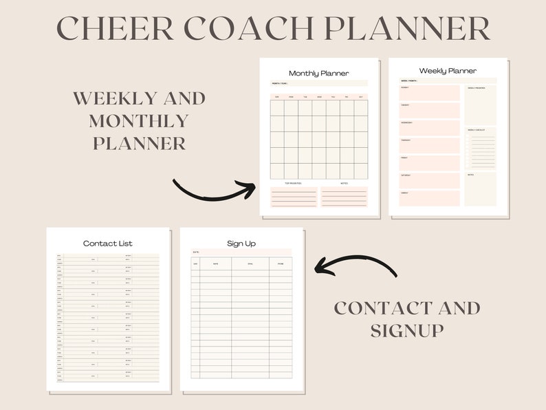 Cheer Coach Planner, Cheer Coach, Coaching Planner, Cheer Season ...