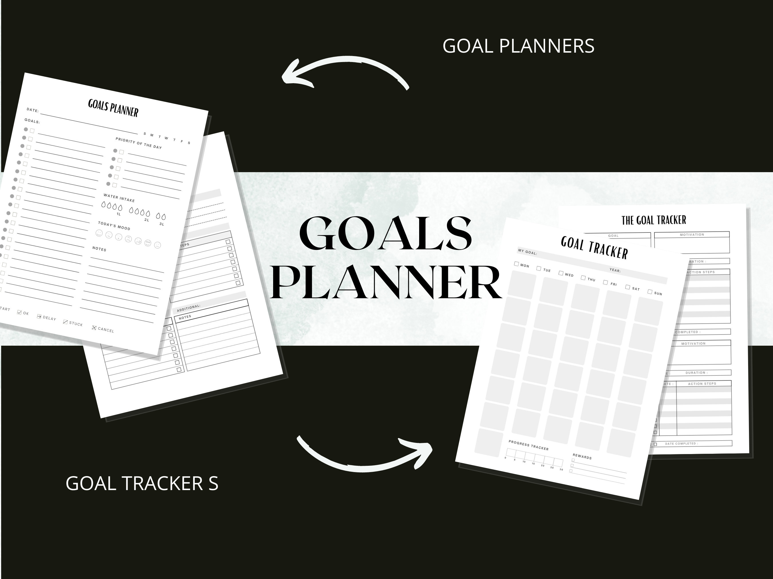 Goal Planner BUNDLE, 2023 Goals Tracker, SMART Goal Setting, Monthly ...