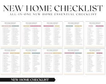 New Home Essentials Checklist, New Home Checklist, Home Checklist, Home Binder, Moving Checklist, Apartment Checklist, First Home Checklist