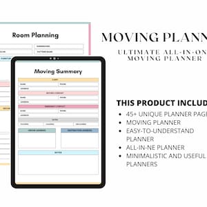 Moving Planner Printable, Moving Checklist, Moving binder, Moving list, Moving Checklist Printable, Declutter Planner, Moving Essential