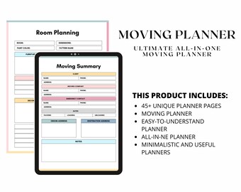 Moving Planner Printable, Moving Checklist, Moving binder, Moving list, Moving Checklist Printable, Declutter Planner, Moving Essential