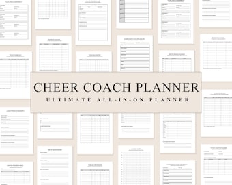 Cheer Coach Planer druckbar, Saisonplaner, Jugendkader Arbeitsmappe, Tryouts Scorecard, Übungsplan-Werkzeugpaket