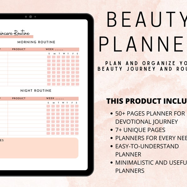 ULTIMATE Skincare Planner, Beauty Planner, Printable Skin Care Planner, Skincare Tracker, Skincare Routine Printable, Morning Routine,