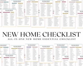 New Home Essentials Checklist, New Home Checklist, Home Checklist, Home Binder, Moving Checklist, Apartment Checklist, First Home Checklist