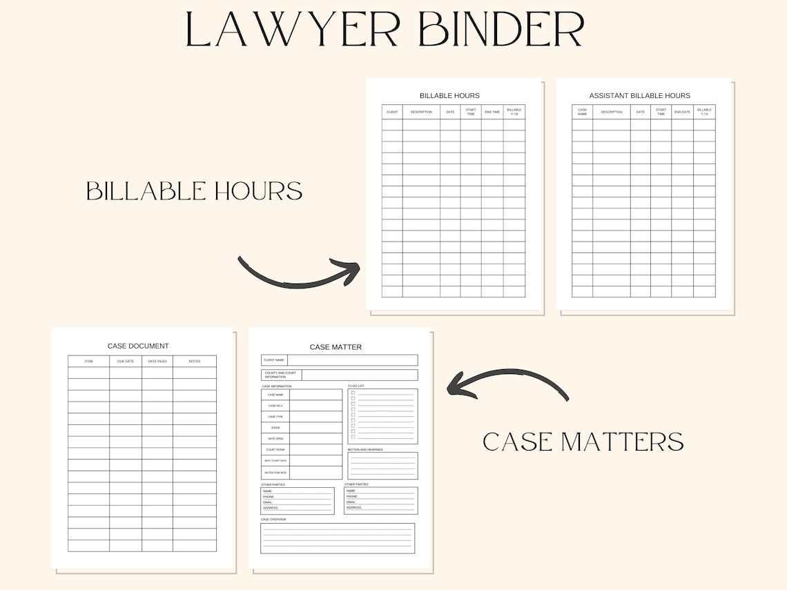 Lawyer Planner, Lawyer Organizer, Paralegal Case Tracker, Legal Tracker ...
