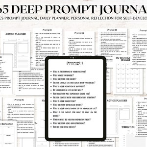 365 Prompts Journal, Deep Thought Writing Prompts, 5 Minuten Journal, Self Care Journal, Schreiben von Prompts, Tägliche Prompts, Digital Prompts Book