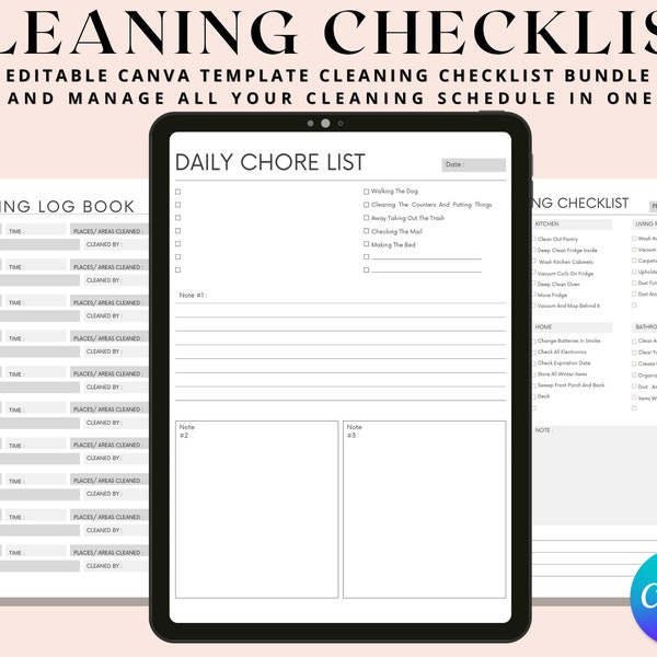 adhd homework checklist Deep Cleaning Checklist, ADHD Cleaning Checklist, Whole House Deep Cleaning Checklist, Weekly Cleaning Checklist Printable | Canva Template