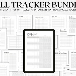 Bill Tracker BUNDLE | Bill Payment Tracker, Digital Bill Payment Tracker, Monthly Bill Payment Tracker,  Bill Pay Checklist Organizer PDF