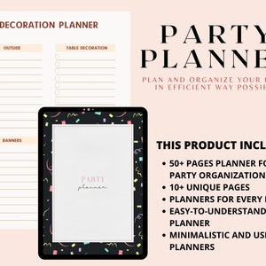 Party Planner Template, Party Event Planner, Birthday Party Planner Template, Party, Party Planner Ideas, Birthday Party Planner Checklist