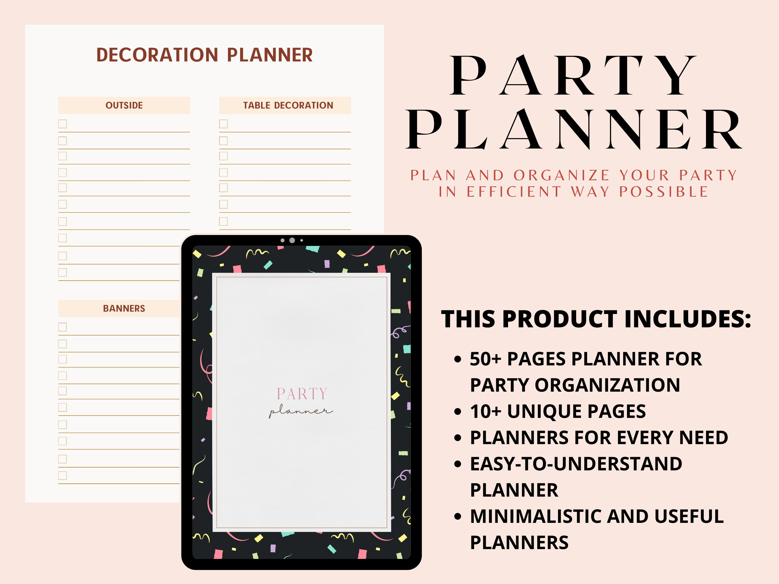 Party Planner Template, Party Event Planner, Birthday Party Planner ...