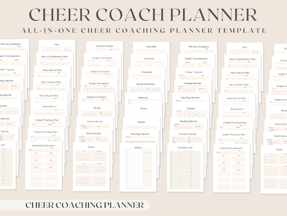 Cheer Coach Planner, Cheer Coach, Coaching Planner, Cheer Season Planner, Cheer Game Planner, Cheer Planner, Cheer Routine Planner