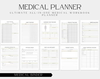 Family Medical Binder, Medical Planner,  Healthcare Tracker, Healthcare Planner, Medical Printables, Medical Binder, Health Organizer