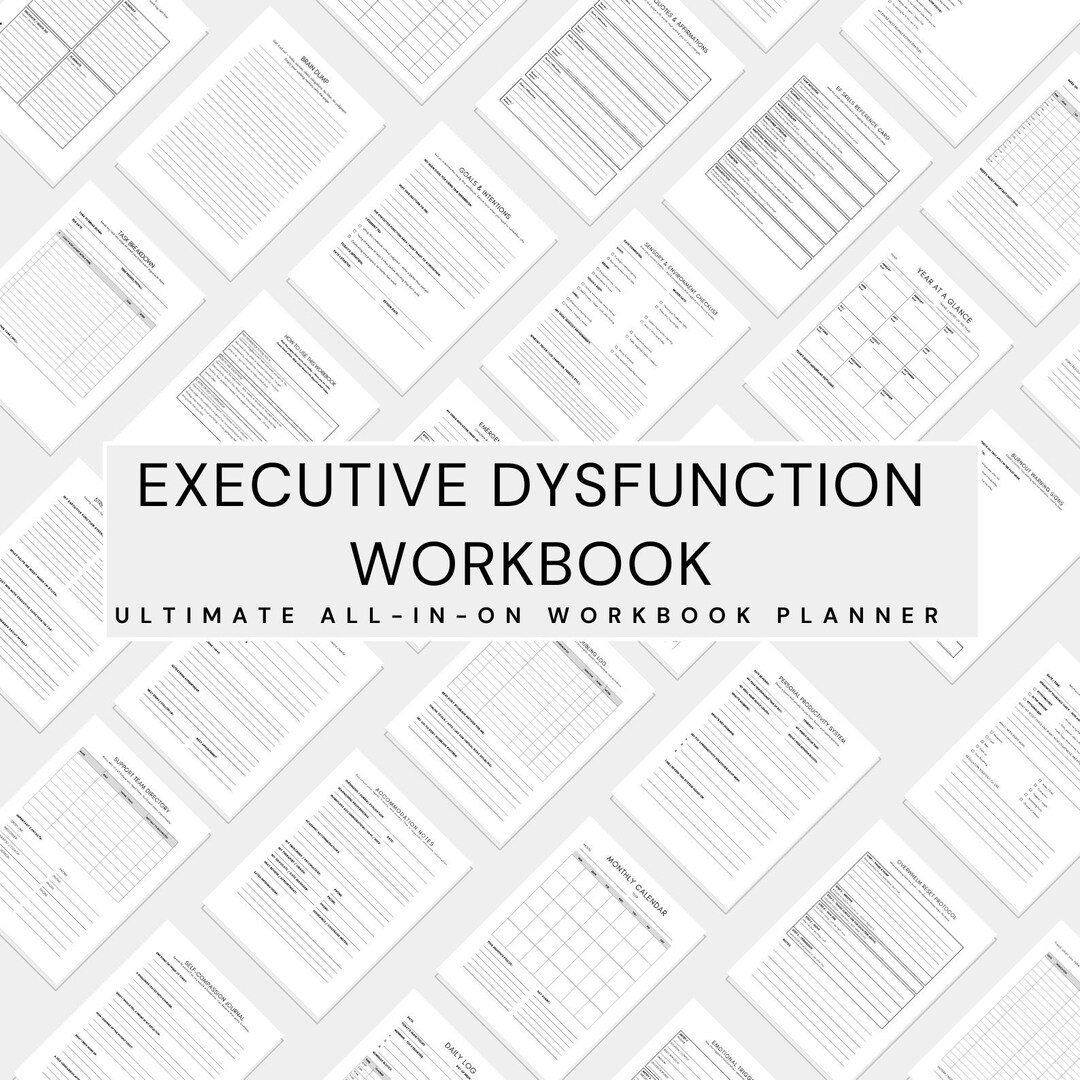 Executive Dysfunction Workbook, ADHD Late Diagnosis, Task Paralysis ...