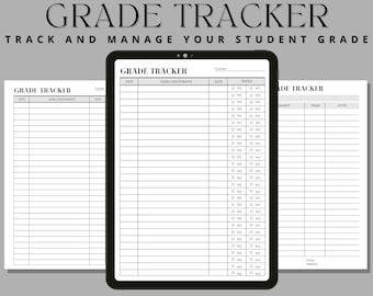 Digital Gradebook for Teachers, Digital Grade Tracker, Grade Tracker, Digital Teacher Grade Book, Grade Sheet PDF, Grade Book Printable