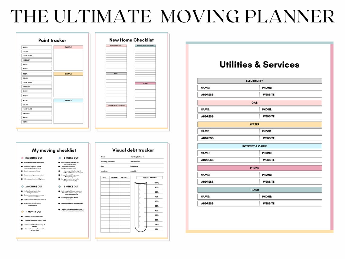 Moving Planner, Moving Checklist, Moving Binder, Moving Gift, Moving ...