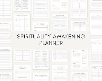 Spirituality Planner Printable |  Manifestation Journal | Awakening Journal PDF | Tarot Journal | Chakras Worksheet | Self-Care Planner