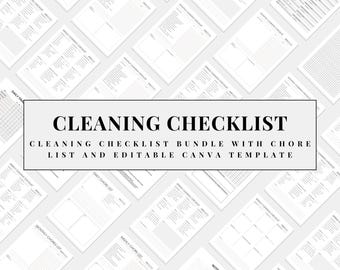 Editable Cleaning Planner, Master Cleaning List, Home Deep Cleaning Checklist, Cleaning Log, Adult Chore Chart, Decluttering Planner