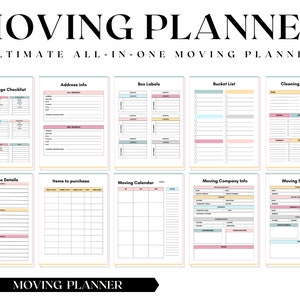 Moving Planner, Moving Checklist, Moving binder, Moving gift, Moving list, Moving Checklist Printable, Declutter Planner, Moving Essential