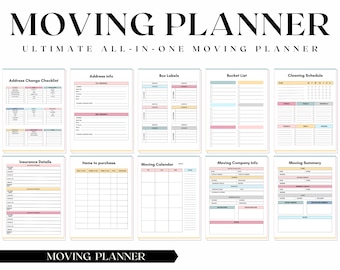 Moving Planner, Moving Checklist, Moving binder, Moving gift, Moving list, Moving Checklist Printable, Declutter Planner, Moving Essential