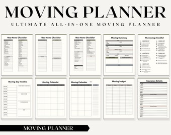 Moving Planner, Moving Checklist, Moving binder, Moving gift, Moving list, Moving Checklist Printable, Declutter Planner, Moving Essential