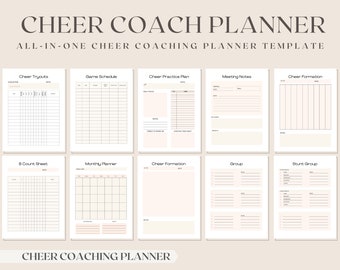 Cheer Coach Planner, Cheer Coach, Coaching Planner, Cheer Season Planner, Cheer Game Planner, Cheer Planner, Cheer Routine Planner