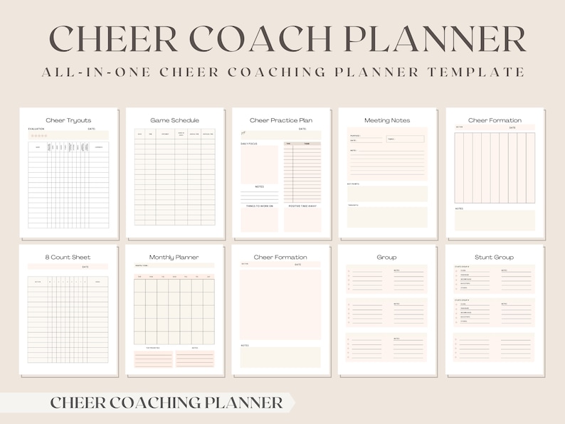 Cheer Coach Planner, Cheer Coach, Coaching Planner, Cheer Season ...
