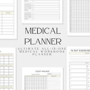 Cartable médical, Agenda médical, Journal médical, Trackers médicaux, Agenda médical, Agenda médical à imprimer, Cartable médical