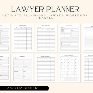 Lawyer Planner | Attorney Planner | Printable Lawyer Notes | Legal Template | Lawyer Journal | Paralegal Template | Case Note Organizer