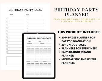 ULTIMATE Birthday Planner, Birthday Organizer, Birthday | Printable Birthday Planner | Event Organizer | Event Planning | Party Checklist