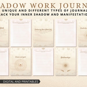 Shadow Work Journal Pages, Shadow work Journal Prompts, Printable guided Journal, Inner Child, Anxiety, Grimoire, Recovery Journal, Therapy