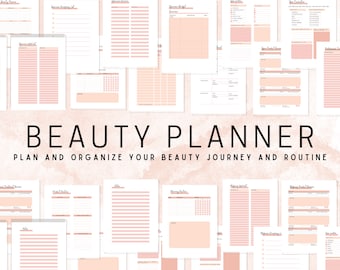 ULTIMATE Beauty Planner Bundle, Skincare Chart, Skincare Organizer, Skincare Routine, Skincare Templates, Makeup Planner, Planner Printable