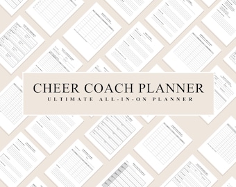 Cheer Coach Planner, Coaching Gifts Notebook, Roster Directory, Attendance Forms, Stunt Tracker, Competition Season Binder
