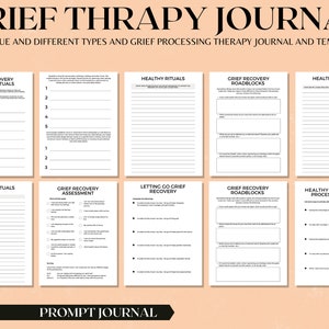 Grief Therapy Planner, Grief Planner, Grief Journal, Grief Promptly Journal, Therapy Journal Worksheets, Digital Mental Health Pages