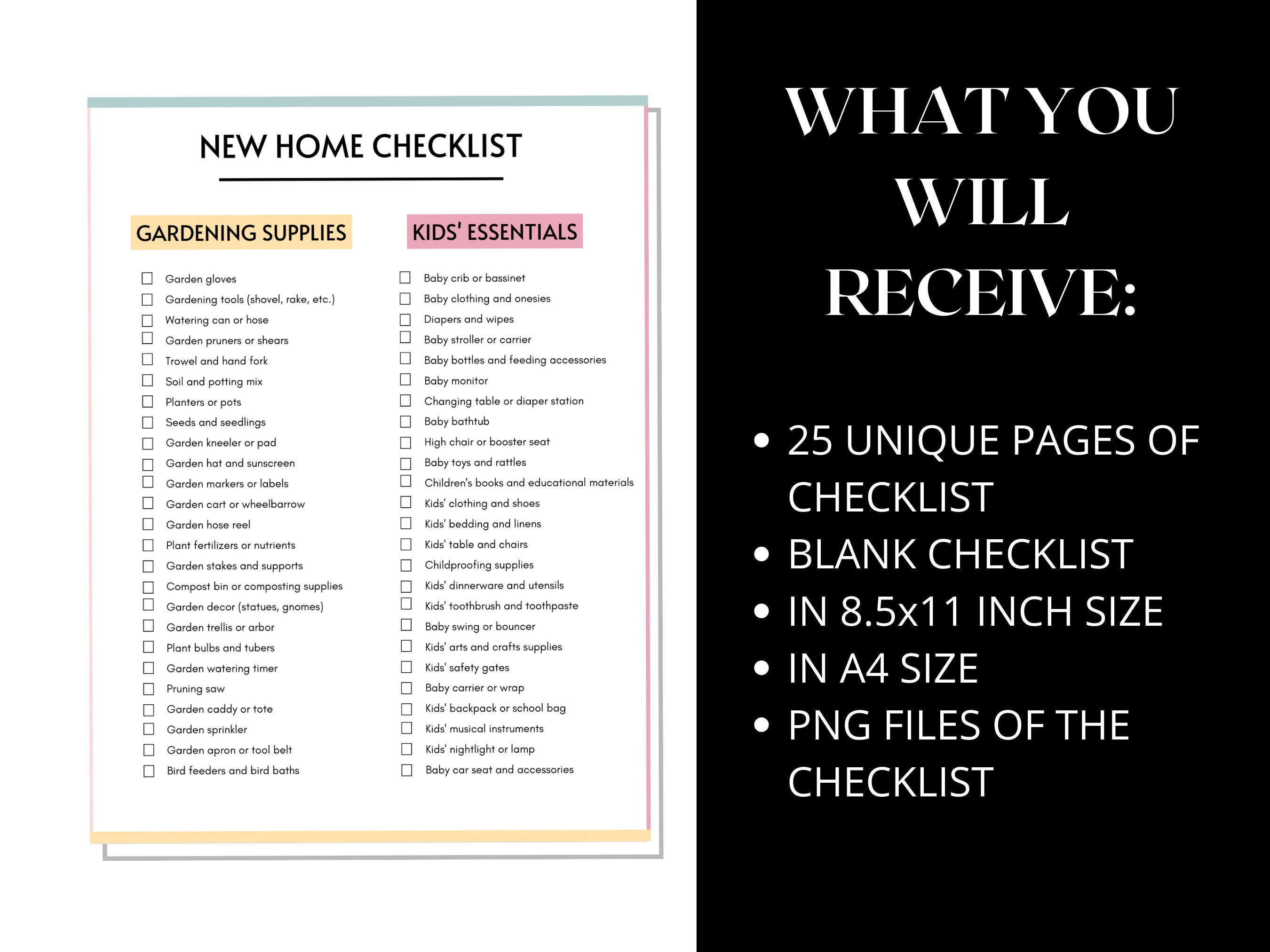 New Home Checklist, New Home Essentials Checklist, New House Checklist, Home  Binder, Home Checklist, New Household Checklist, Checklist PDF 