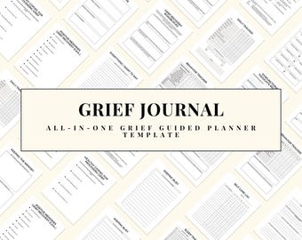 Printable Guided Grief Journal PDF, Grief Journal Prompts, Grief Worksheets, Grief Tracker, Healing Workbook, Grief Therapy, Writing Therapy