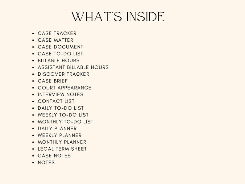 Lawyer Planner | Attorney Planner | Printable Lawyer Notes | Legal ...