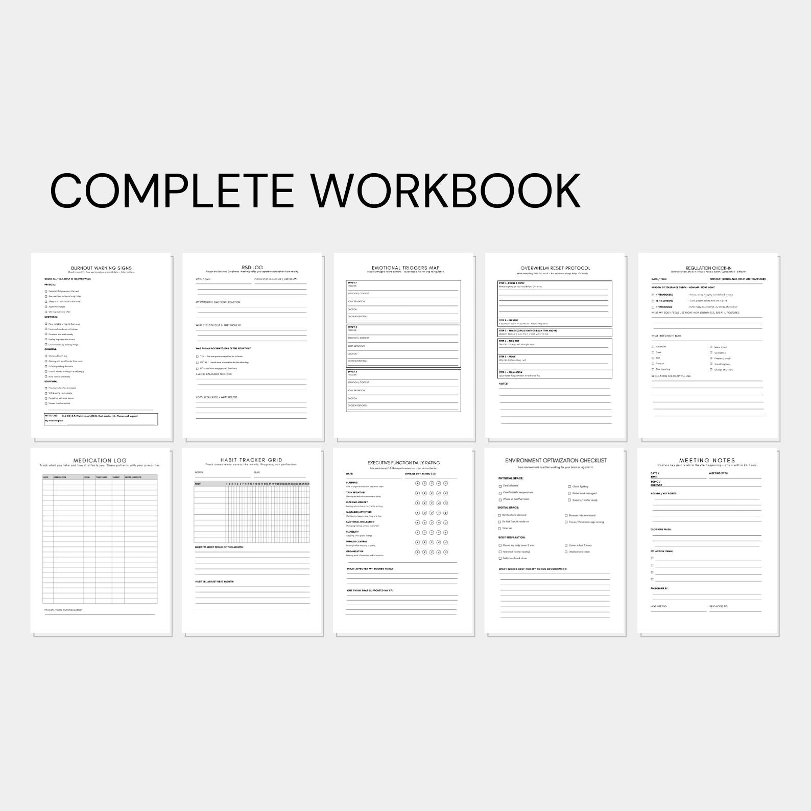 Task Paralysis Pdf Executive Dysfunction Workbook, Adult ADHD Self Help, Task Paralysis ...