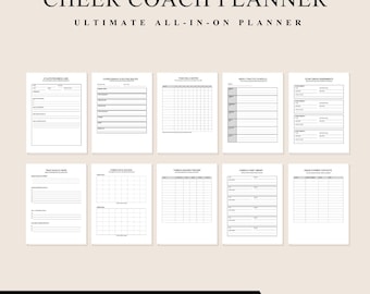 Cheer Coach Planner Printable, Season Organizer Forms, Youth Squad Workbook, Tryouts Scorecard, Practice Plan Tools Bundle