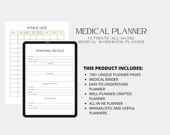 Medical Binder, Health Organizer, Medical Journal, Medical Trackers, Medical Planner, Healthcare Planner Printable, Health Binder