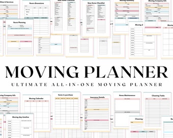 Moving Planner, Moving Checklist, Moving binder, Moving gift, Moving list, Moving Checklist Printable, Declutter Planner, Moving Essential