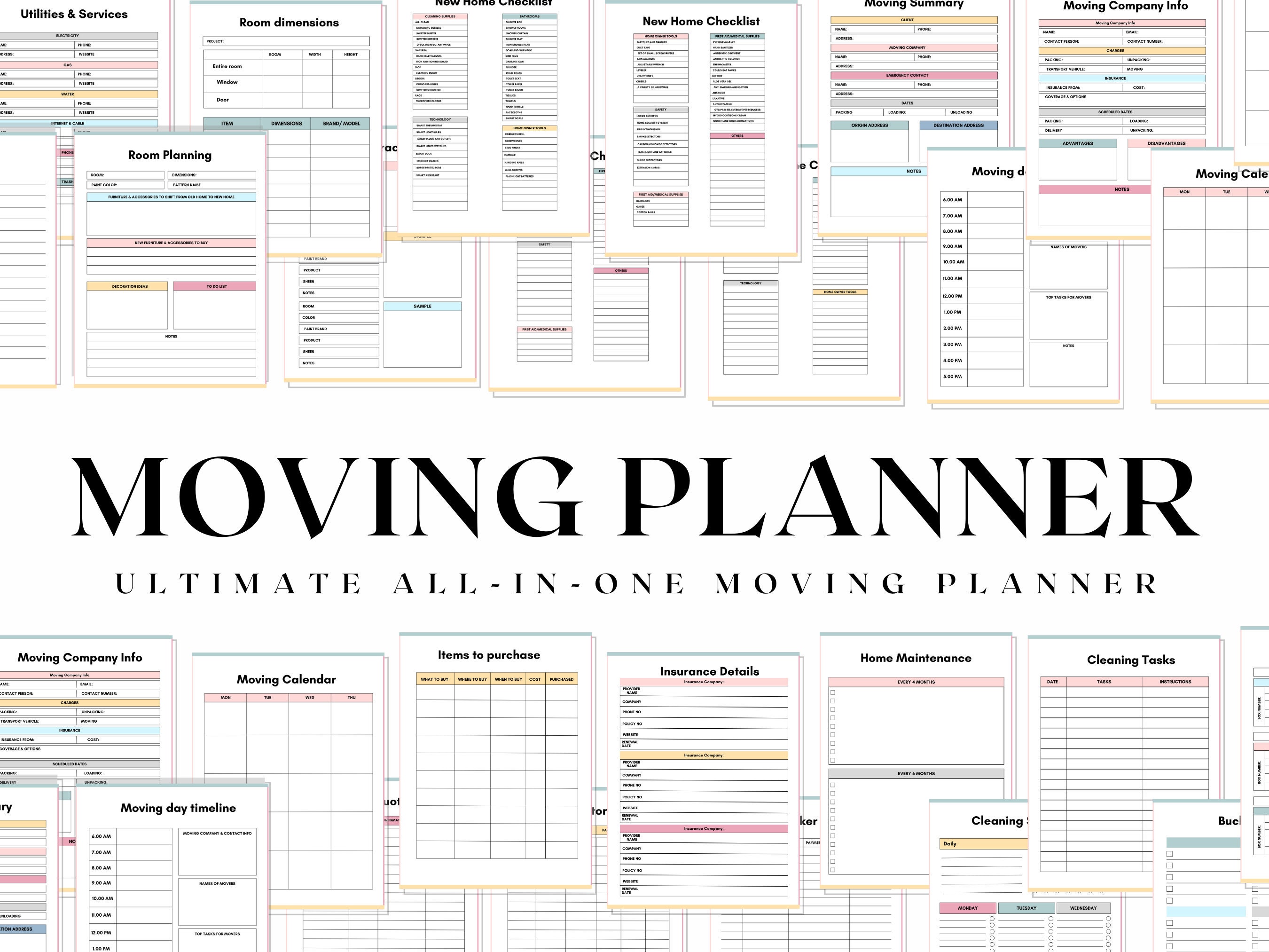 Moving Planner, Moving Checklist, Moving Binder, Moving Gift, Moving