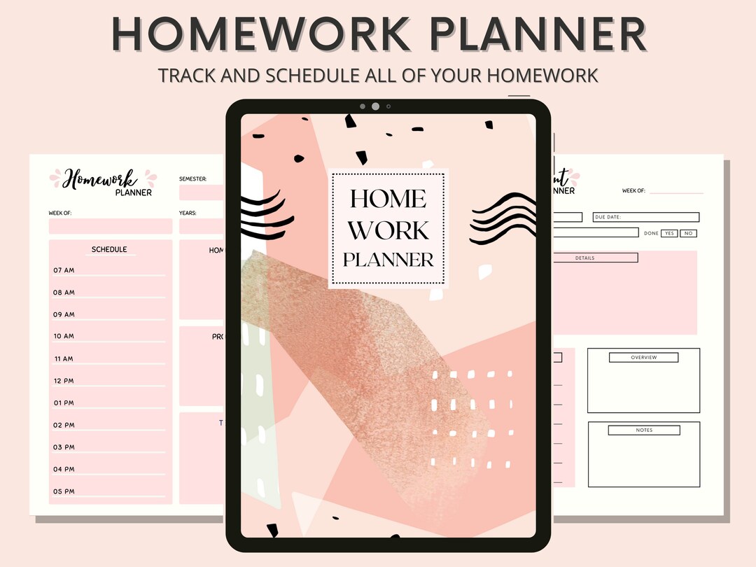 Homework Tracker, Homework Planner Printable, Digital Homework Tracker ...