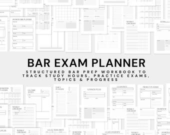Bar Exam Planner & Study Tracker | Law Student Bar Prep, Legal Study Organizer, Exam Schedule | Law School, Lawyer Planner, Legal Notes