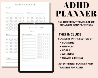 Digital Adhd Planner, Adhd Daily Planner, Adhd Planner Digital, Adhd Printable, PDF ADHD Planner, Adult ADHD Planner, Adhd Notebook, Adhd