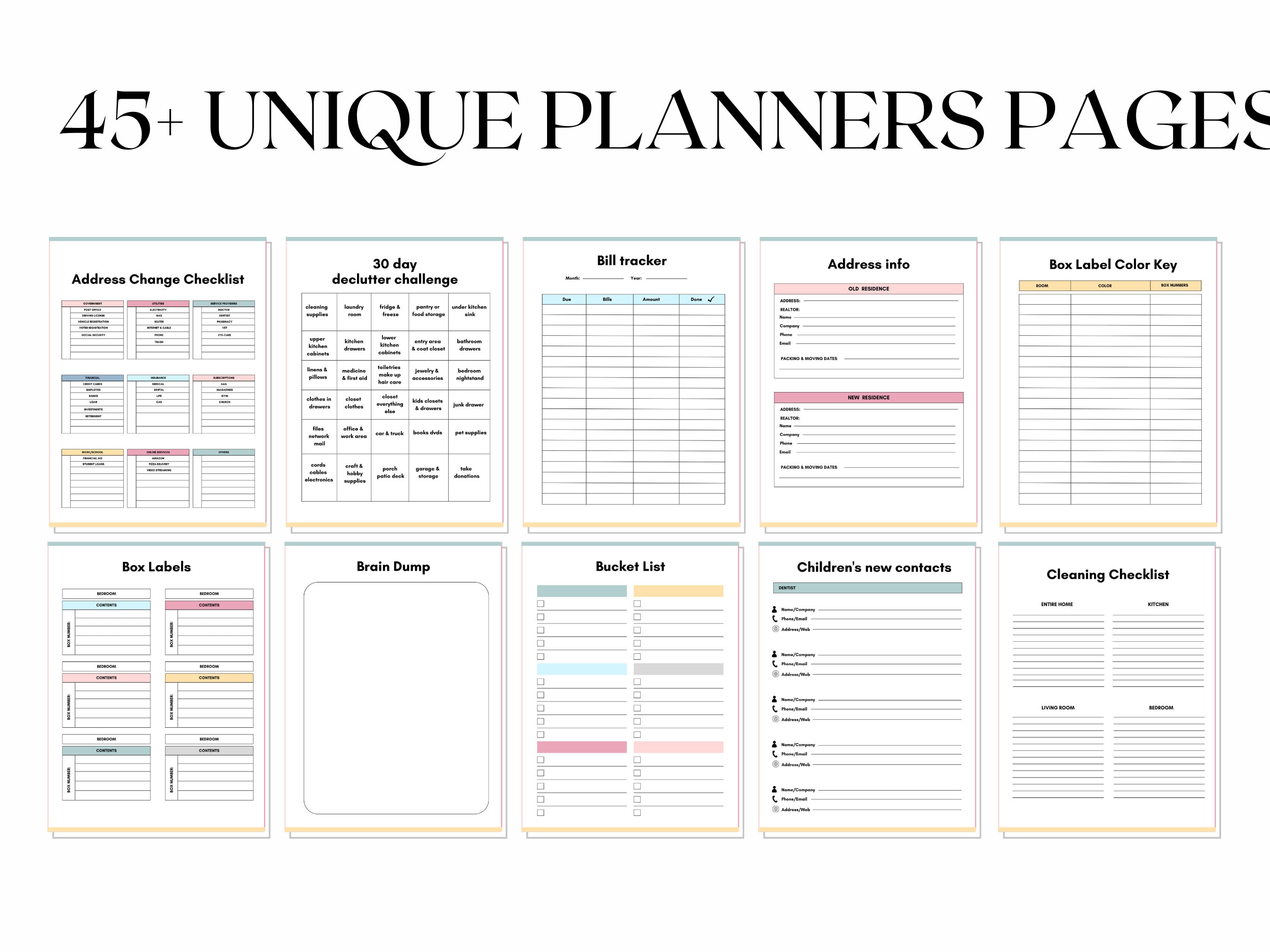 Image showcasing Moving Checklist, Moving Planner, Moving Binder, Moving Organization ...